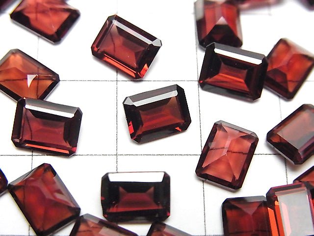 [Video]High Quality Mozambique Garnet AAA Loose stone Rectangle Faceted 8x6mm 4pcs