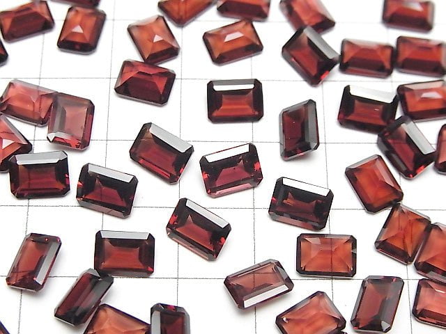 [Video]High Quality Mozambique Garnet AAA Loose stone Rectangle Faceted 8x6mm 4pcs