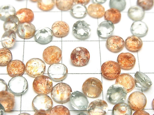 [Video]High Quality Multicolor Sunstone AAA Loose stone Round Faceted 5x5mm 10pcs