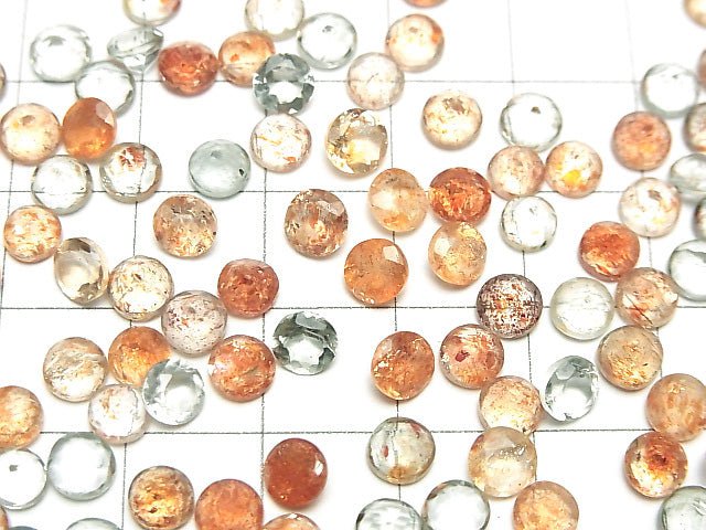 [Video]High Quality Multicolor Sunstone AAA Loose stone Round Faceted 5x5mm 10pcs