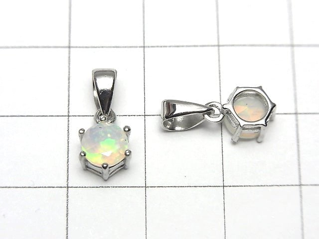 [Video] High Quality Ethiopia Opal AAA Brilliant Cut 6x6mm Pendant Silver 925