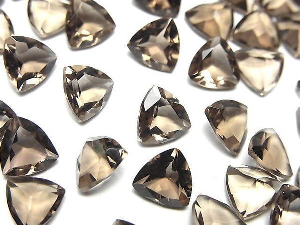 [Video]High Quality Smoky Quartz AAA Loose stone Triangle Faceted 8x8mm 5pcs