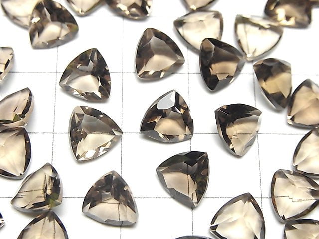 [Video]High Quality Smoky Quartz AAA Loose stone Triangle Faceted 8x8mm 5pcs