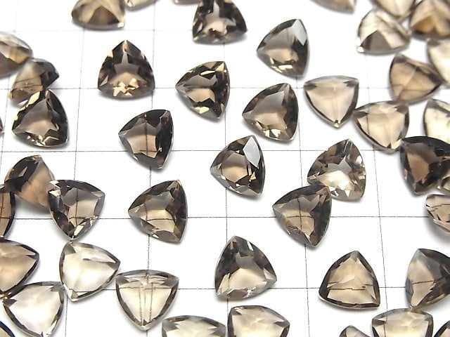 [Video]High Quality Smoky Quartz AAA Loose stone Triangle Faceted 8x8mm 5pcs