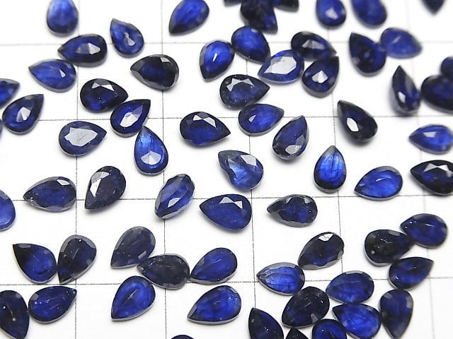 [Video]High Quality Blue Sapphire AAA- Loose stone Pear shape Faceted 6x4mm 5pcs