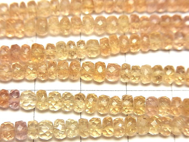 [Video] High Quality Imperial Topaz AA++ Faceted Button Roundel half or 1strand beads (aprx.15inch/38cm)