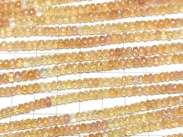 [Video] High Quality Imperial Topaz AA++ Faceted Button Rondelle half or 1strand beads (aprx.15inch/38cm)