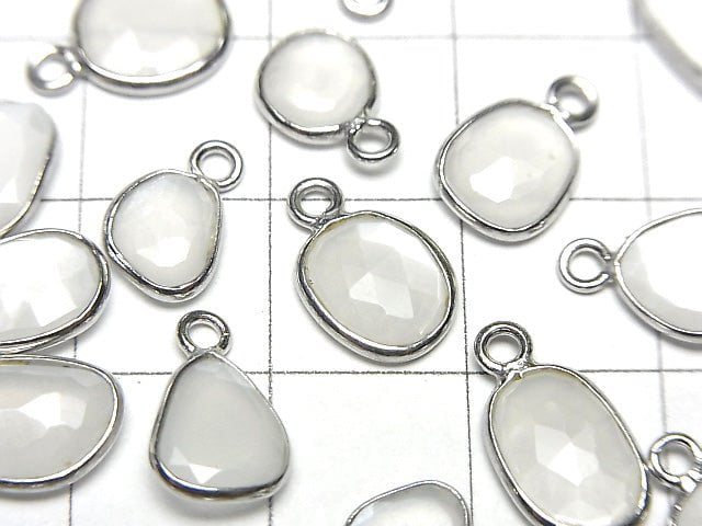 [Video] High Quality White Moonstone AAA- Bezel Setting Freeform Rose Cut [One Side] Silver925 5pcs $7.79!