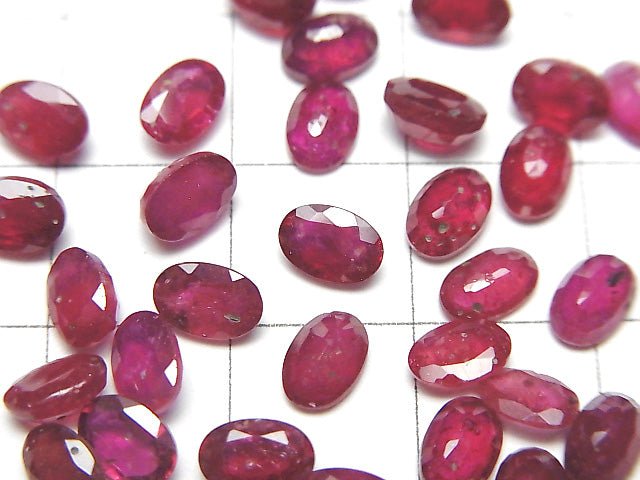 [Video] High Quality Ruby AA++ Loose stone Oval Faceted 6x4mm 3pcs