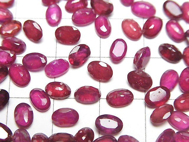 [Video] High Quality Ruby AA++ Loose stone Oval Faceted 6x4mm 3pcs