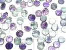 [Video]High Quality Multicolor Fluorite AAA Loose stone Round Faceted 6x6mm 3pcs