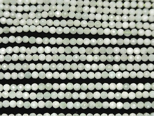 High Quality! Burma Jadeite AA+ Faceted Round 3mm 1strand beads (aprx.15inch / 38cm)