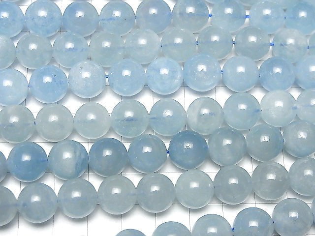 [Video] Mozambique Aquamarine AA++ Round 12mm half or 1strand beads (aprx.15inch/36cm)