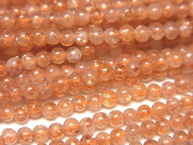 [Video]High Quality Sunstone AAA- Round 3.5mm 1strand beads (aprx.15inch/37cm)