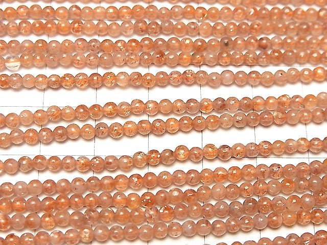 [Video]High Quality Sunstone AAA- Round 3.5mm 1strand beads (aprx.15inch/37cm)