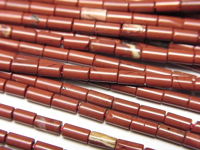 [Video] Red Jasper AA++ Tube 4x2x2mm 1strand beads (aprx.15inch / 38cm)