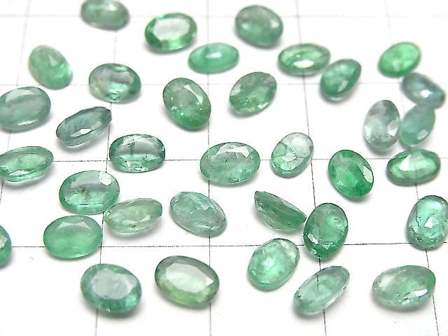 [Video]Zambia High Quality Emerald AAA- Loose stone Oval Faceted 6x4mm 2pcs