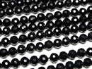 [Video] High Quality! Black Spinel AAA 128Faceted Round 6mm half or 1strand beads (aprx.15inch / 37cm)