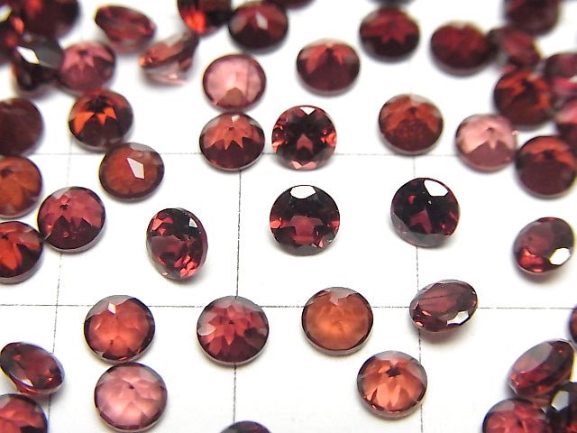 [Video]High Quality Mozambique Garnet AAA Loose stone Round Faceted 4x4mm 10pcs