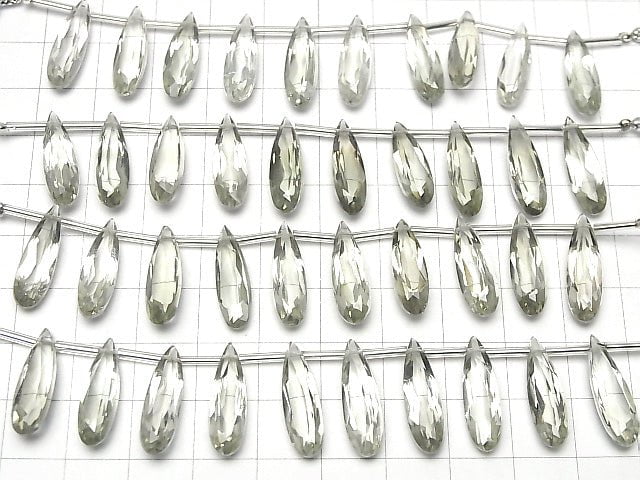 [Video]High Quality Green Amethyst AAA Pear shape Faceted 20x6mm half or 1strand (8pcs )