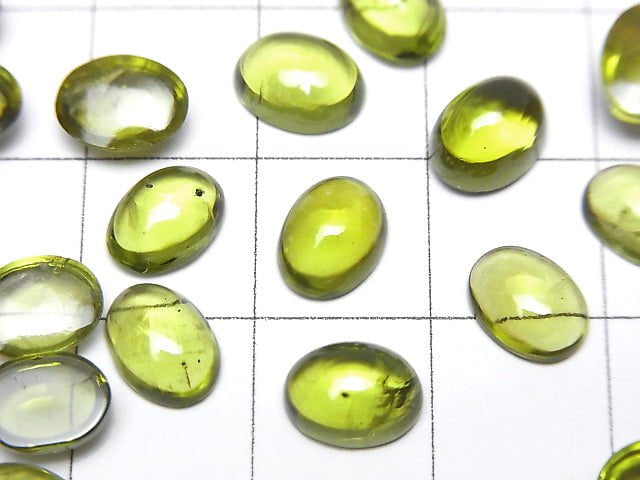 [Video] High Quality Peridot AAA- Oval Cabochon 8x6mm 3pcs