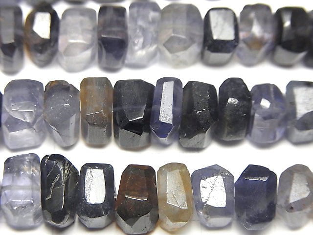 [Video]Iolite AA++ Faceted Nugget 1strand beads (aprx.7inch/18cm)