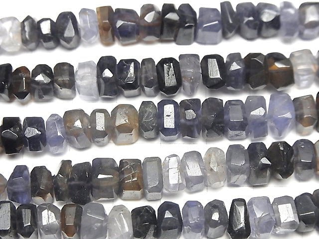 [Video]Iolite AA++ Faceted Nugget 1strand beads (aprx.7inch/18cm)