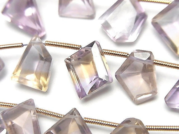 [Video] High Quality Ametrine AAA- Fancy Shape Faceted half or 1strand beads (aprx.6inch / 16cm)