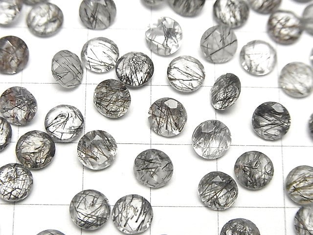 [Video]High Quality Tourmaline Quartz AAA- Loose stone Round Faceted 6x6mm 5pcs