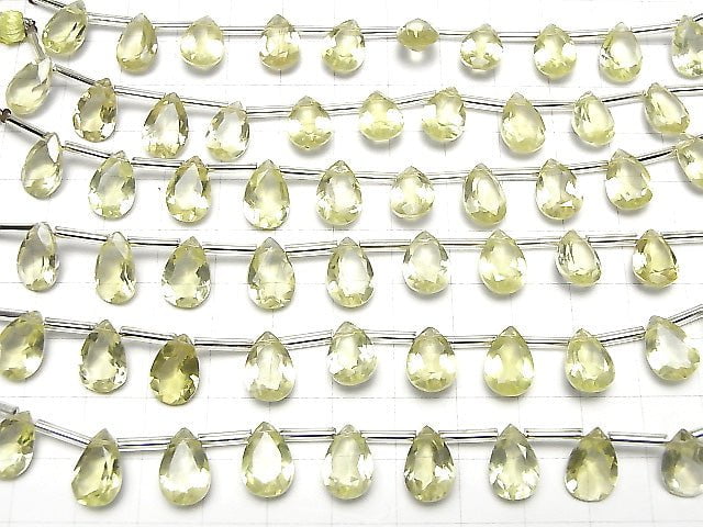 [Video]High Quality Lemon Quartz AAA Pear shape Faceted 12x8mm 1strand (8pcs )