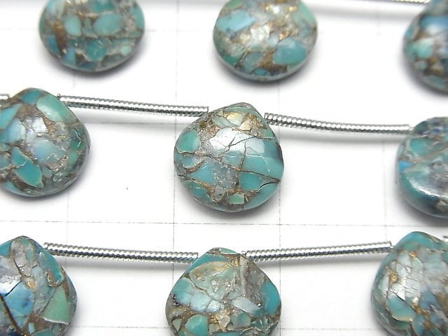 [Video] Blue Copper Turquoise AAA Chestnut (Smooth) 10x10mm half or 1strand (10pcs)