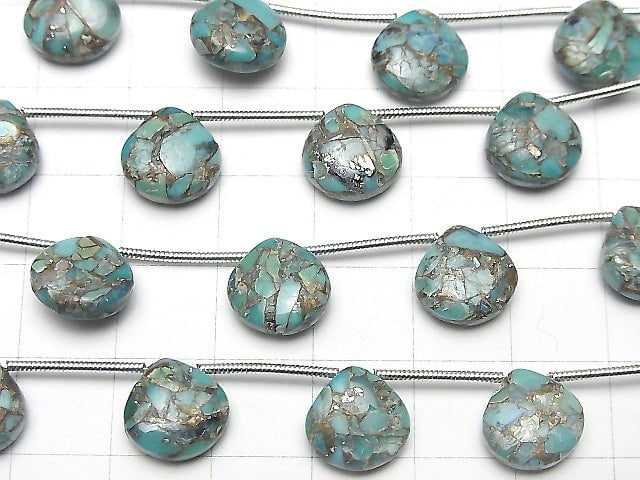 [Video] Blue Copper Turquoise AAA Chestnut (Smooth) 10x10mm half or 1strand (10pcs)