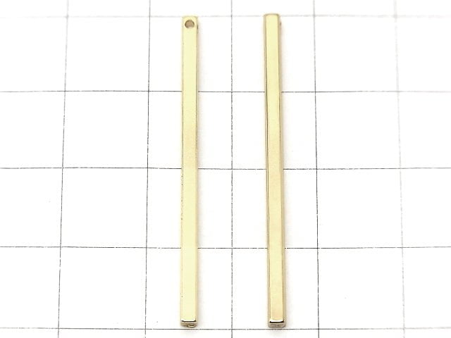 Metal Parts Square stick parts 40 x 2 x 2 mm gold color 5 pcs