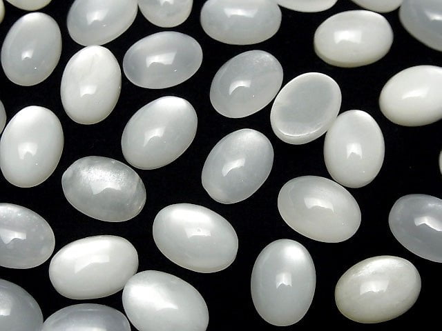 [Video] White Moonstone AAA Oval Cabochon 14x10mm 2pcs