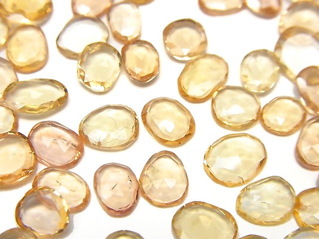 [Video] High Quality Imperial Topaz AAA- Undrilled Freeform Single Sided Rose Cut 5pcs