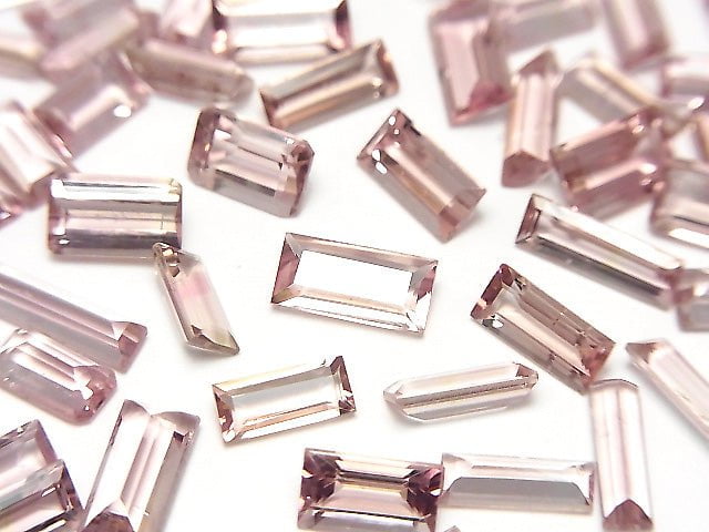 [Video] High Quality Pink Tourmaline AAA- Undrilled Rectangle Faceted 5pcs