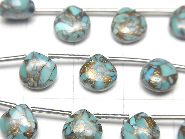 [Video] Blue Copper Turquoise AAA Chestnut (Smooth) 8x8mm half or 1strand (8pcs)