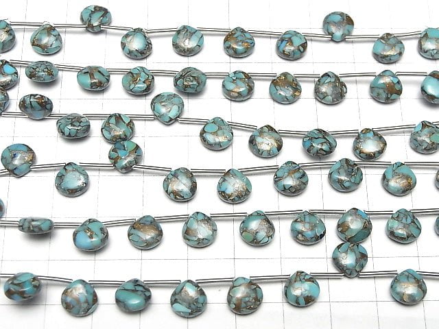 [Video] Blue Copper Turquoise AAA Chestnut (Smooth) 8x8mm half or 1strand (8pcs)