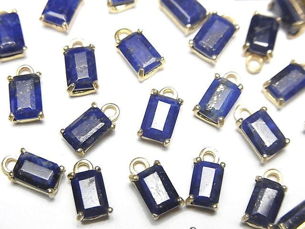 [Video] Lapislazuli AA++ Bezel Setting Rectangle Faceted 7x5mm 18KGP 2pcs