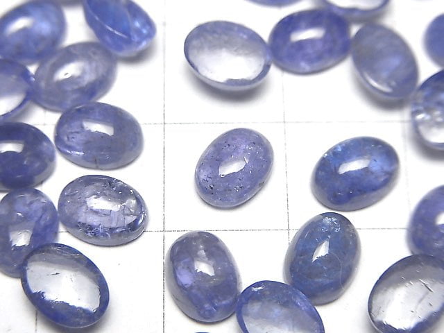 [Video]High Quality Tanzanite AA++ Oval Cabochon 8x6mm 3pcs