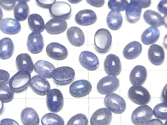 [Video]High Quality Tanzanite AA++ Oval Cabochon 8x6mm 3pcs