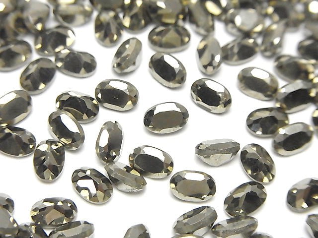 [Video]Pyrite Loose stone Oval Faceted 6x4mm 5pcs