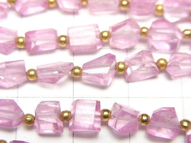 [Video]High Quality Pink Topaz AAA- Faceted Nugget 1strand beads (aprx.7inch/18cm)