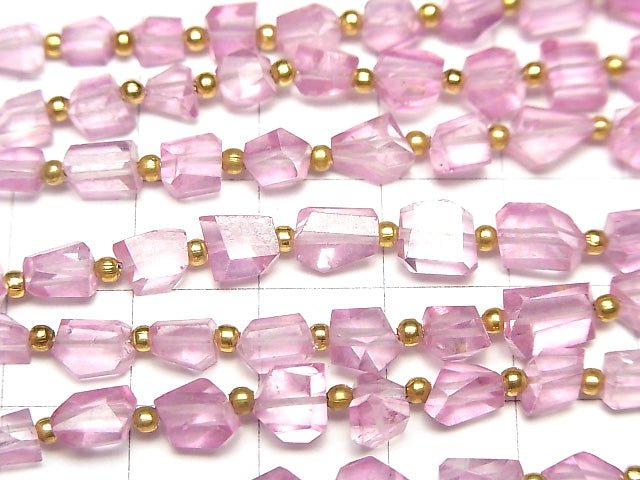 [Video]High Quality Pink Topaz AAA- Faceted Nugget 1strand beads (aprx.7inch/18cm)