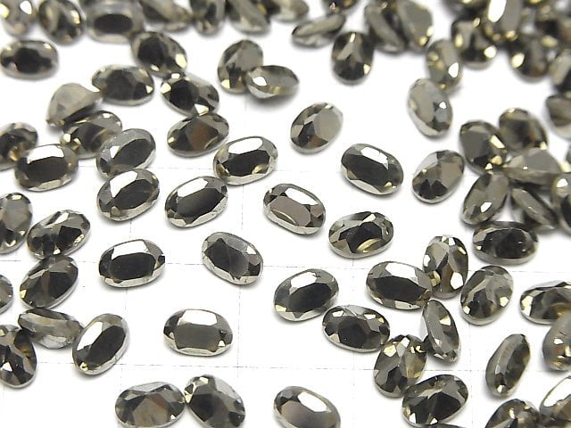 [Video]Pyrite Loose stone Oval Faceted 6x4mm 5pcs