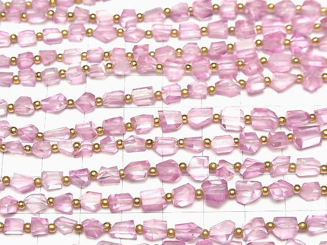 [Video]High Quality Pink Topaz AAA- Faceted Nugget 1strand beads (aprx.7inch/18cm)