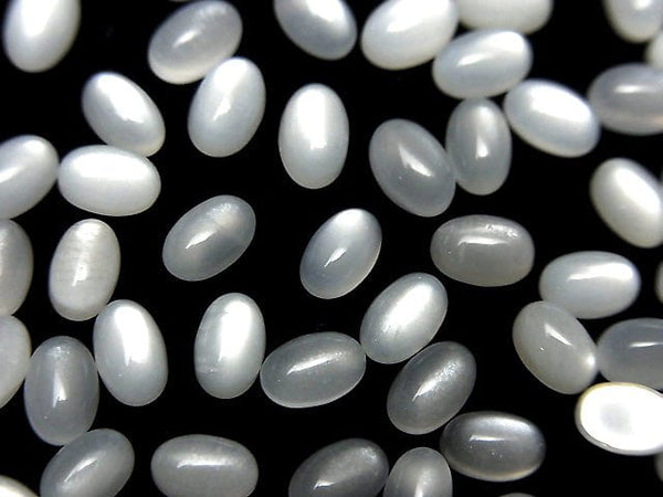 [Video]White Moonstone AAA Oval Cabochon 6x4mm 10pcs