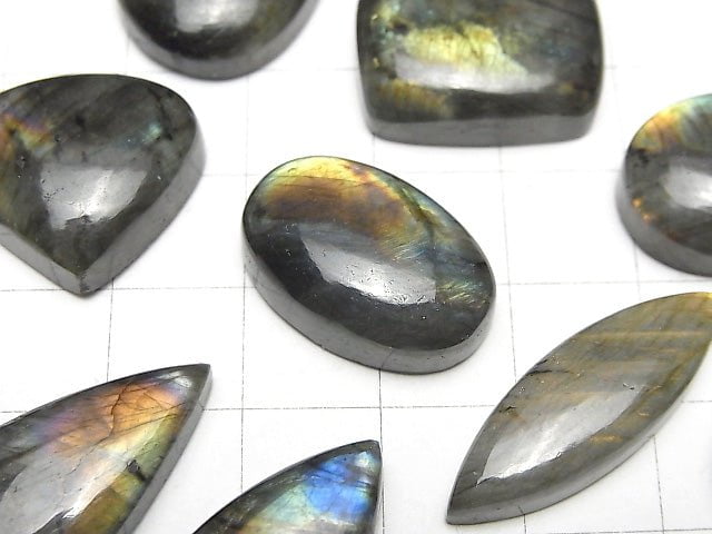 [Video]Labradorite AA++ Mix Shape Cabochon 2pcs