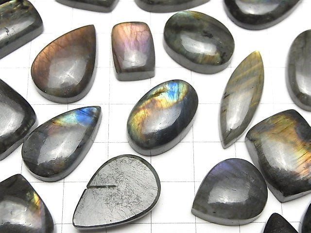 [Video]Labradorite AA++ Mix Shape Cabochon 2pcs