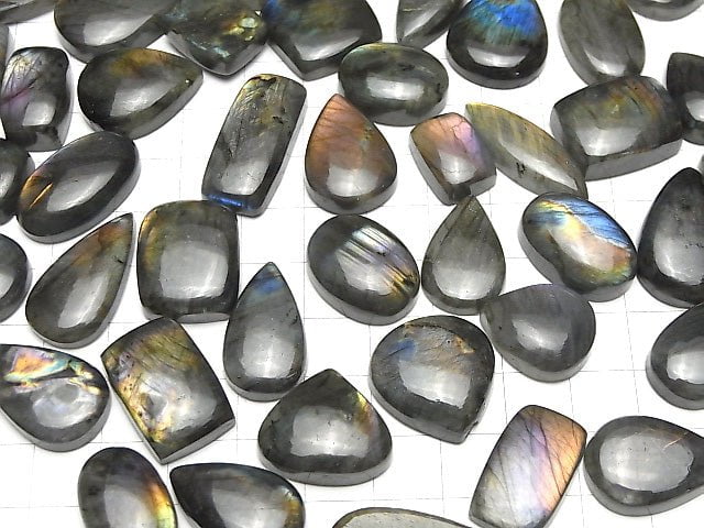 [Video]Labradorite AA++ Mix Shape Cabochon 2pcs